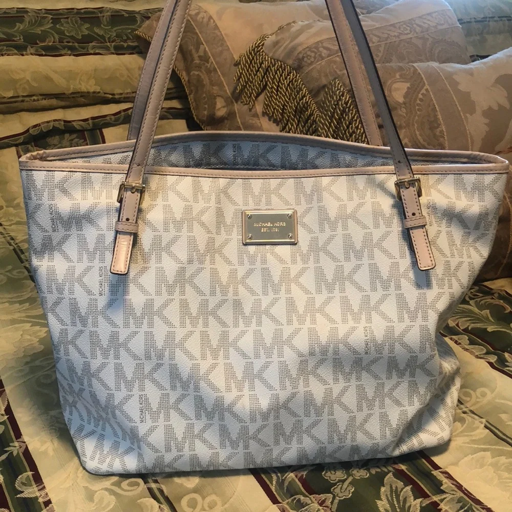 Michael Kors White Logo Tote Bag